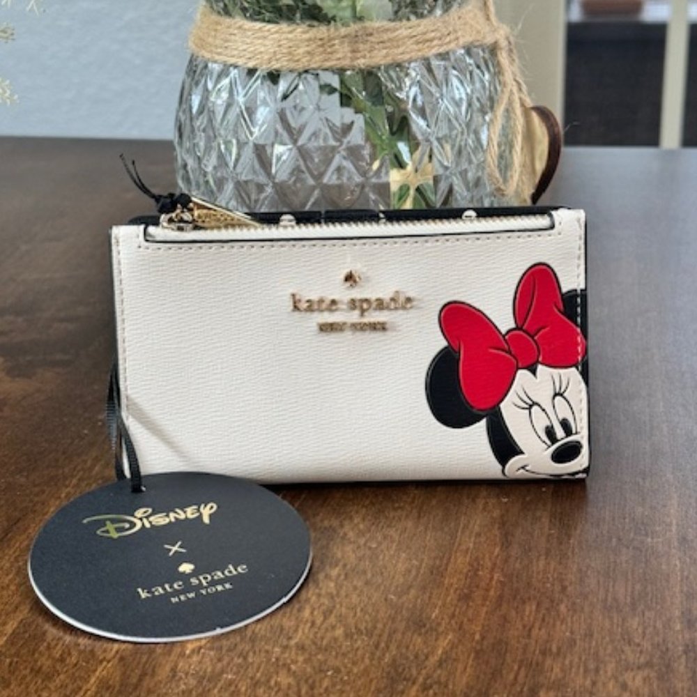 Kate Spade New York X Disney Minnie Small Slim Bifold Wallet KG660